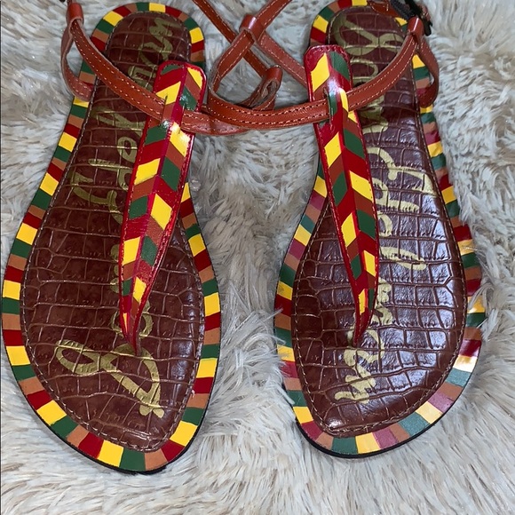 NWOB SAM EDELMAN Gigi Saddle Painted Sandals - Picture 3 of 5